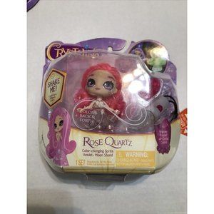 CRYSTALINA ROSE QUARTZ 4 INCH COLOR CHANGING DOLL WITH LED AMULET NEW !